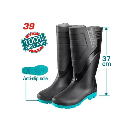 Ռետինե երկարաճիթ կոշիկներ սև N39 TOTAL TSP302LAB.39