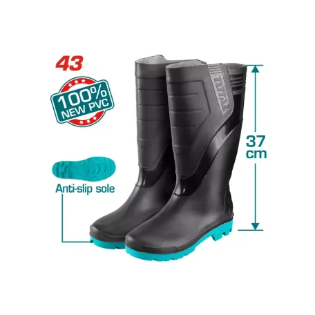 Ռետինե երկարաճիթ կոշիկներ սև N43 TOTAL TSP302LAB.43