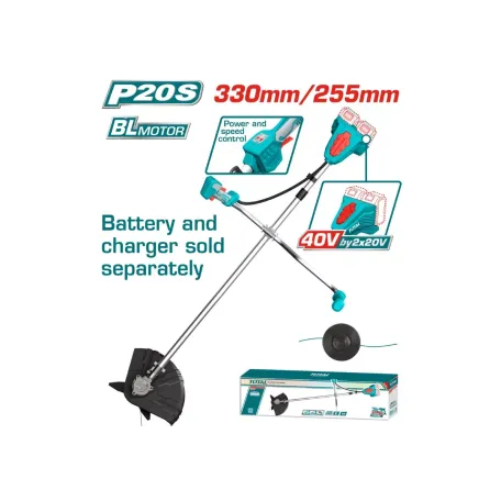 Խոտհնձիչ մարտկոցային 40Վ (2x20Վ) 330/255մմ TOTAL TSTLI20018