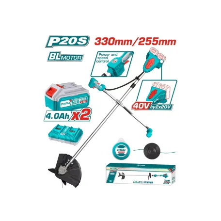 Խոտհնձիչ մարտկոցային 40Վ (2x20Վ) 330/255մմ (2 մարտկոցով, լիցքավորիչով) TOTAL TSTLI202521 Խոտհնձիչ մարտկոցային 40Վ (2x20Վ) 330/255մմ (2 մարտկոցով, լիցքավորիչով) TOTAL TSTLI202521