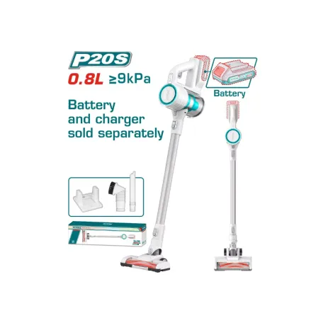 Փոշեկուլ մարտկոցային 20Վ 9կՊա 0․8լ TOTAL TVLI20061