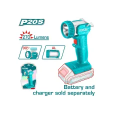 Լապտեր աշխատանքային TOTAL TWLI2038 20Վ 270 լյումեն Լապտեր աշխատանքային TOTAL TWLI2038 20Վ 270 լյումեն