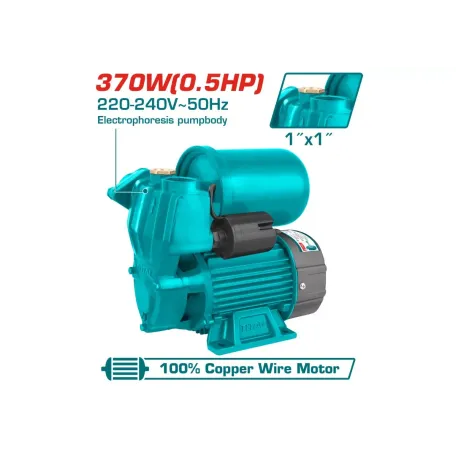 Ջրի պոմպ ավտոմատ 370W 32մ 35L/min TOTAL TWP93706 Ջրի պոմպ ավտոմատ 370W 32մ 35L/min TOTAL TWP93706